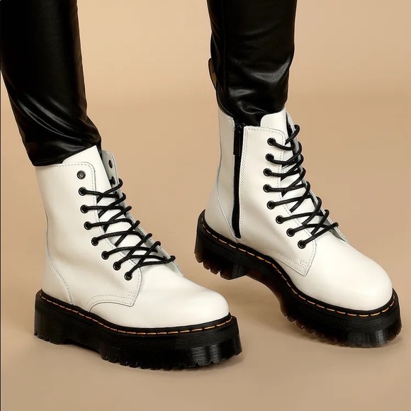 Dr. Martens | Shoes | Doc Martens Jadon White Combat Boot 39 Us 8 | Poshmark